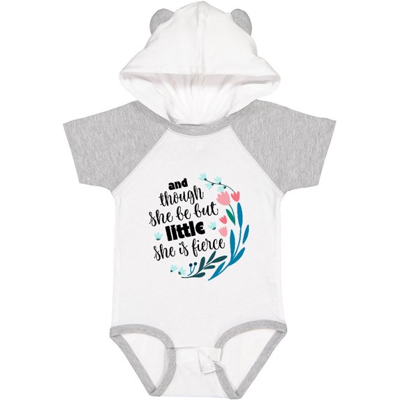 Inktastic Though She Be but Little Fierce Quote Girls Baby Bodysuit
