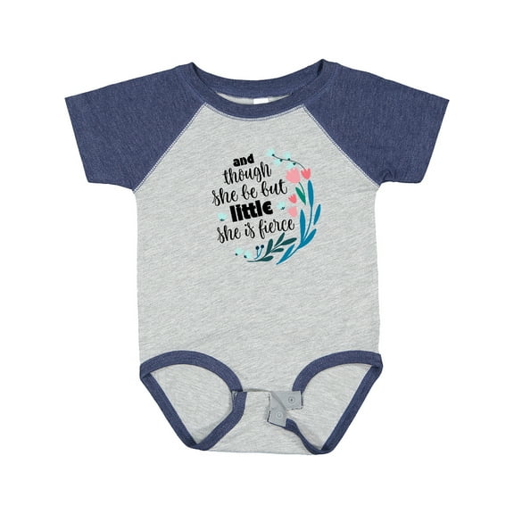Inktastic Though She Be but Little Fierce Quote Girls Baby Bodysuit