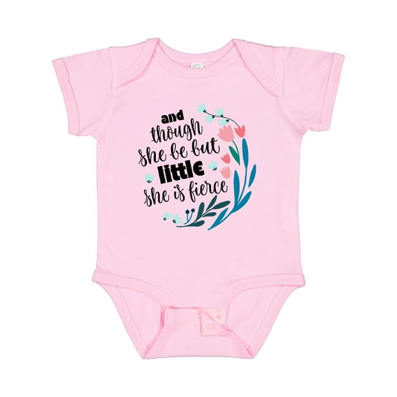 Inktastic Though She Be but Little Fierce Quote Girls Baby Bodysuit