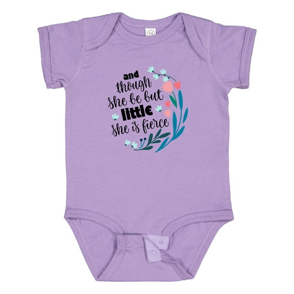 Inktastic Though She Be but Little Fierce Quote Girls Baby Bodysuit