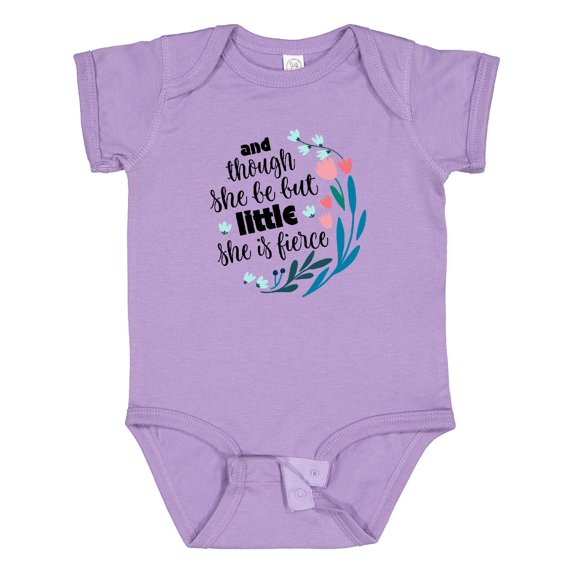Inktastic Though She Be but Little Fierce Quote Girls Baby Bodysuit