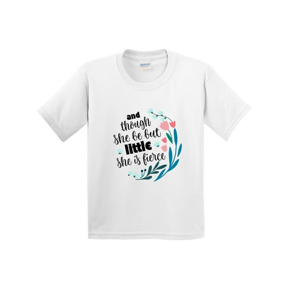 Inktastic Though She Be but Little Fierce Quote Youth T-Shirt
