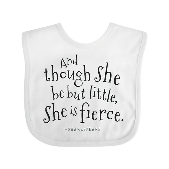 Inktastic Though She Be but Little Shakespeare Quote Boys or Girls Baby Bib