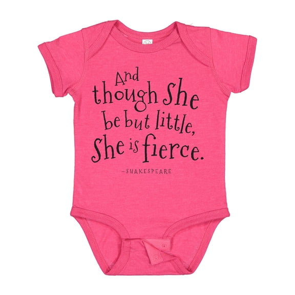 Inktastic Though She Be but Little Shakespeare Quote Boys or Girls Baby Bodysuit