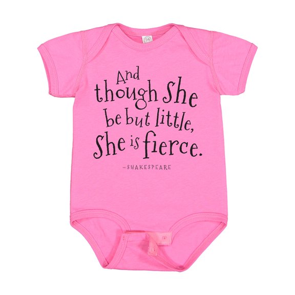 Inktastic Though She Be but Little Shakespeare Quote Boys or Girls Baby Bodysuit