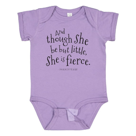 Inktastic Though She Be but Little Shakespeare Quote Boys or Girls Baby Bodysuit