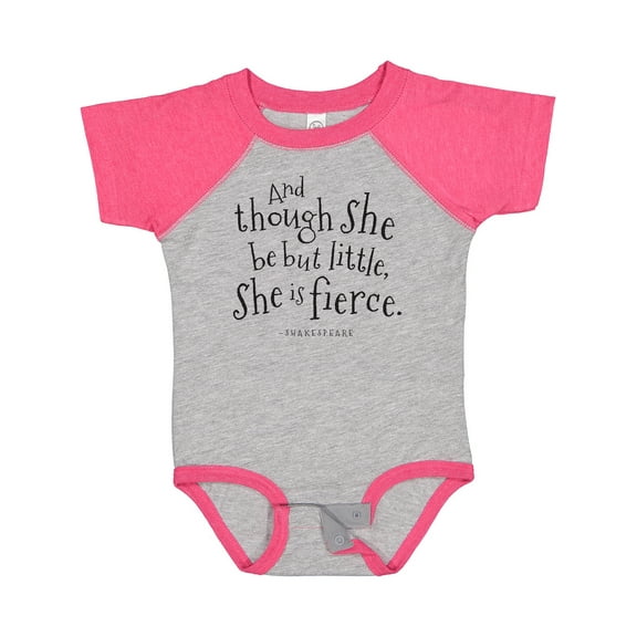 Inktastic Though She Be but Little Shakespeare Quote Boys or Girls Baby Bodysuit