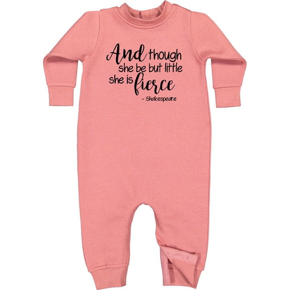 Inktastic Though She Be but Little She is Fierce Quote Shakespeare Baby Fleece Romper
