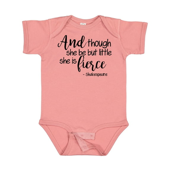 Inktastic Though She Be but Little She is Fierce Quote Shakespeare Girls Baby Bodysuit