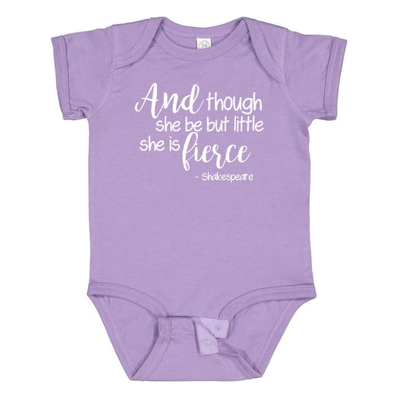 Inktastic Though She Be but Little She is Fierce Quote Shakespeare Girls Baby Bodysuit