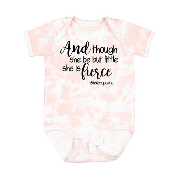 Inktastic Though She Be but Little She is Fierce Quote Shakespeare Girls Baby Bodysuit