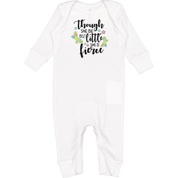 Inktastic Though She Be but Little She is Fierce Shakespeare Baby Romper Coveralls