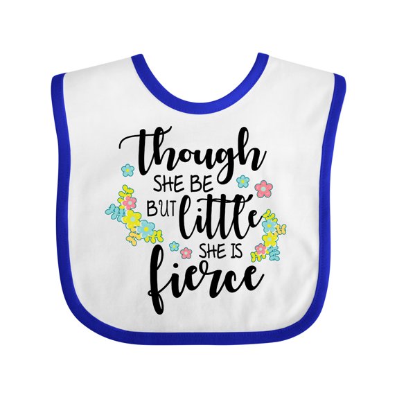 Inktastic Though She Be but Little She is Fierce Shakespeare Girls Baby Bib