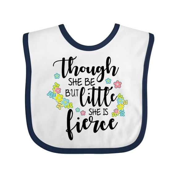 Inktastic Though She Be but Little She is Fierce Shakespeare Girls Baby Bib
