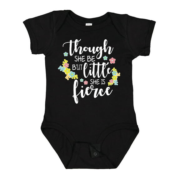 Inktastic Though She Be but Little She is Fierce Shakespeare Girls Baby Bodysuit