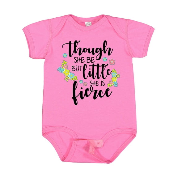 Inktastic Though She Be but Little She is Fierce Shakespeare Girls Baby Bodysuit