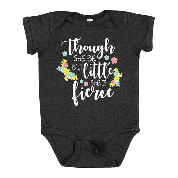 Inktastic Though She Be but Little She is Fierce Shakespeare Girls Baby Bodysuit