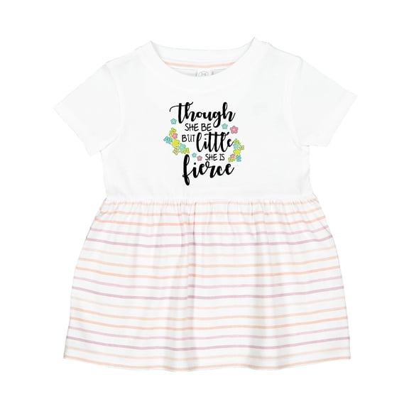Inktastic Though She Be but Little She is Fierce Shakespeare Girls Baby Dress