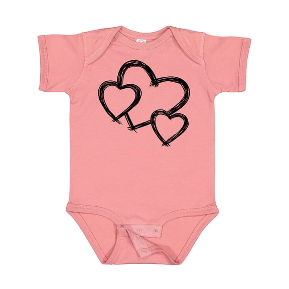 Inktastic Three Black Hearts Boys or Girls Baby Bodysuit