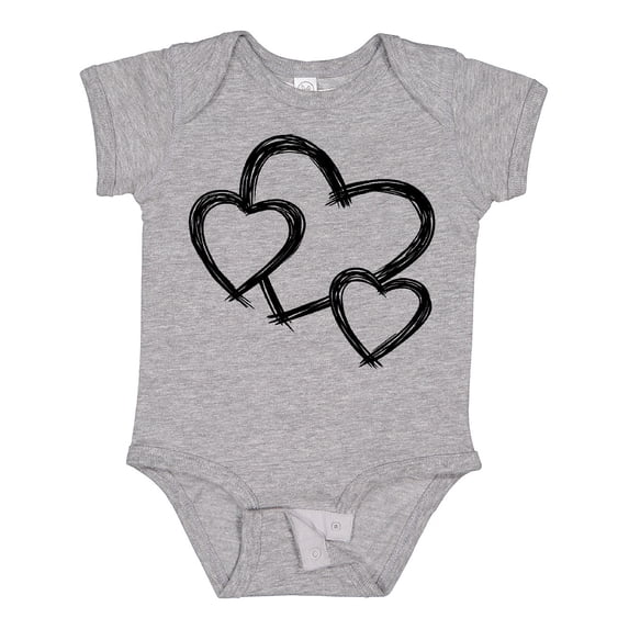 Inktastic Three Black Hearts Boys or Girls Baby Bodysuit