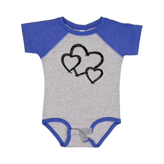 Inktastic Three Black Hearts Boys or Girls Baby Bodysuit