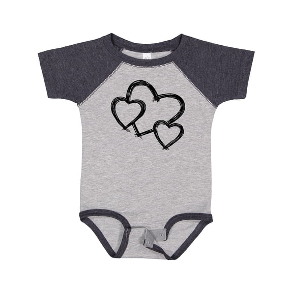 Inktastic Three Black Hearts Boys or Girls Baby Bodysuit