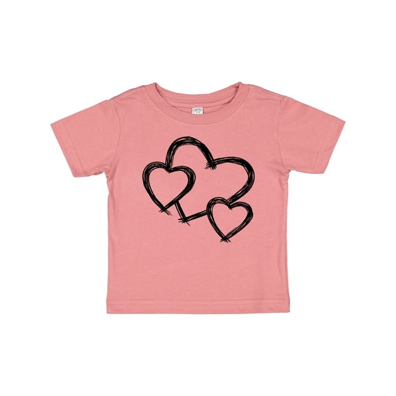 Inktastic Three Black Hearts Boys or Girls Baby T-Shirt