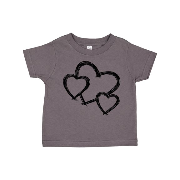 Inktastic Three Black Hearts Boys or Girls Toddler T-Shirt