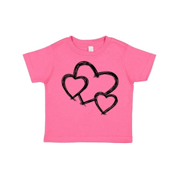 Inktastic Three Black Hearts Boys or Girls Toddler T-Shirt