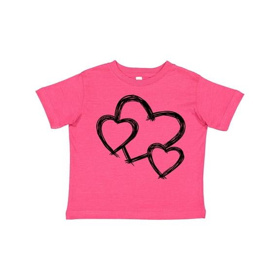 Inktastic Three Black Hearts Boys or Girls Toddler T-Shirt