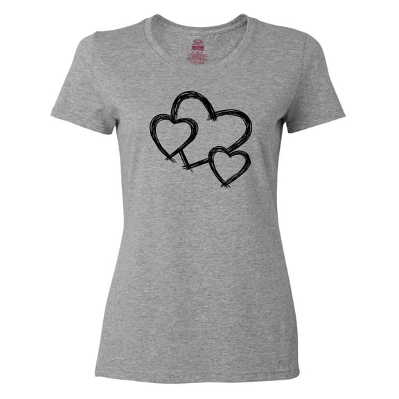 Inktastic Three Black Hearts Women's T-Shirt
