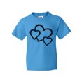 thumbnail image 1 of Inktastic Three Black Hearts Youth T-Shirt, 1 of 5
