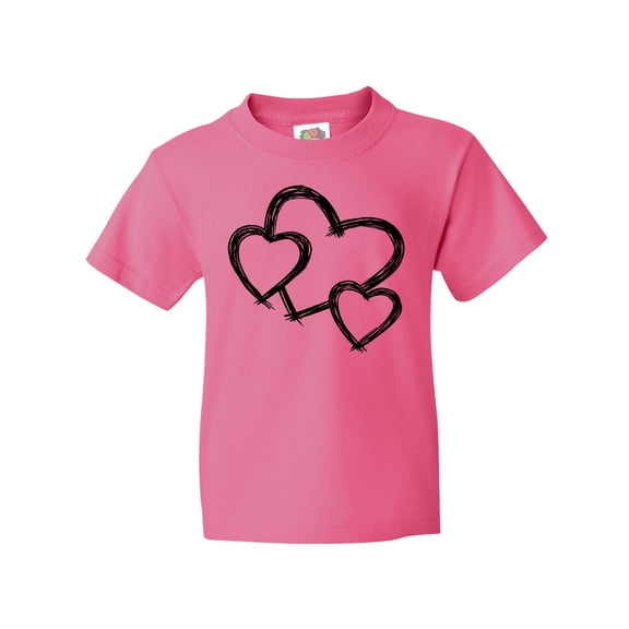 Inktastic Three Black Hearts Youth T-Shirt