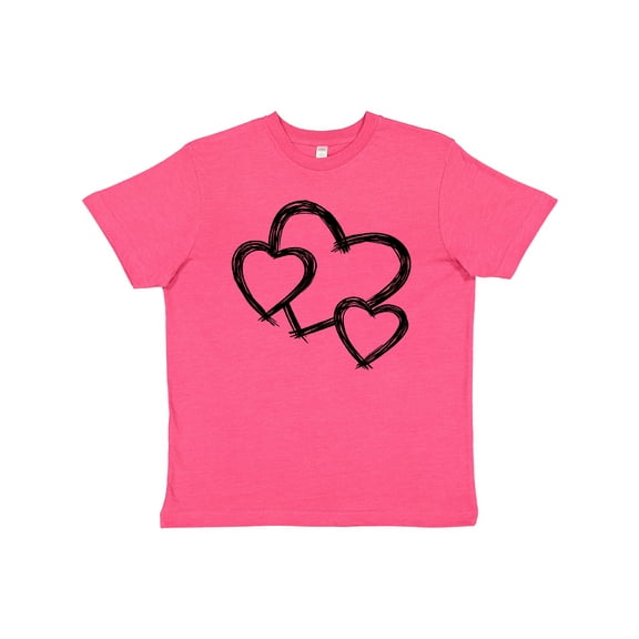 Inktastic Three Black Hearts Youth T-Shirt