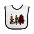 thumbnail image 1 of Inktastic Three Christmas Trees in Plaid and Leopard Print Boys or Girls Baby Bib, 1 of 4