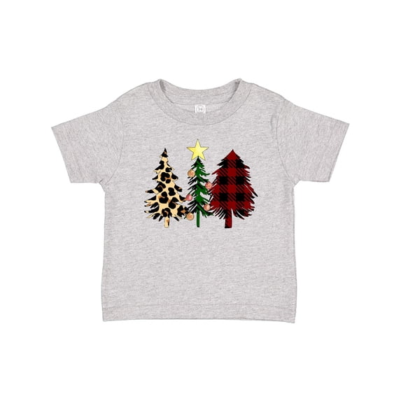 Inktastic Three Christmas Trees in Plaid and Leopard Print Boys or Girls Baby T-Shirt