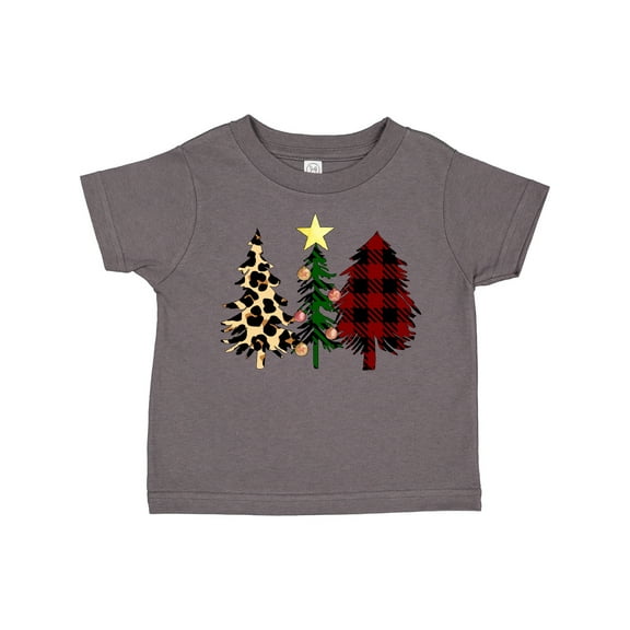Inktastic Three Christmas Trees in Plaid and Leopard Print Boys or Girls Toddler T-Shirt
