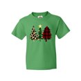 thumbnail image 1 of Inktastic Three Christmas Trees in Plaid and Leopard Print Youth T-Shirt, 1 of 5