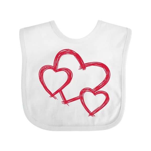 Inktastic Three Red Hearts Boys or Girls Baby Bib