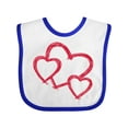 thumbnail image 1 of Inktastic Three Red Hearts Boys or Girls Baby Bib, 1 of 4