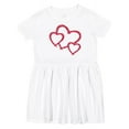 thumbnail image 1 of Inktastic Three Red Hearts Girls Toddler Dress, 1 of 5