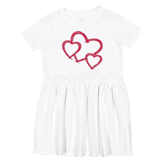 Inktastic Three Red Hearts Girls Toddler Dress