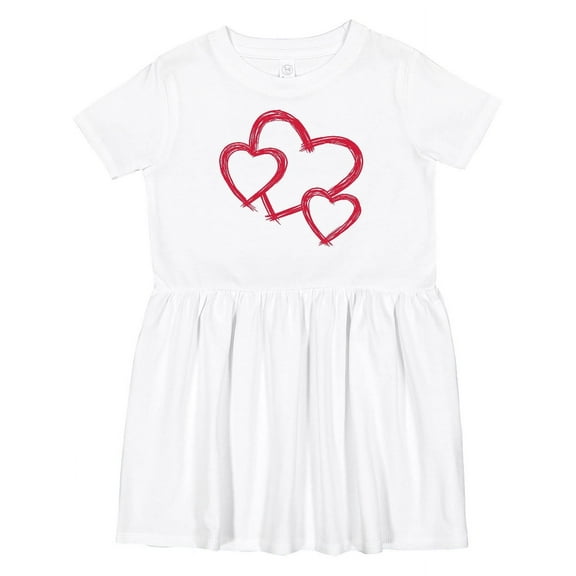 Inktastic Three Red Hearts Girls Toddler Dress