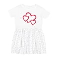 thumbnail image 1 of Inktastic Three Red Hearts Girls Toddler Dress, 1 of 5