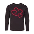 thumbnail image 1 of Inktastic Three Red Hearts Long Sleeve Youth T-Shirt, 1 of 5