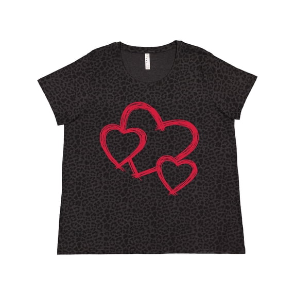 Inktastic Three Red Hearts Women's Plus Size T-Shirt