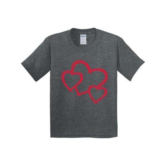 Inktastic Three Red Hearts Youth T-Shirt