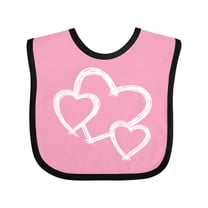 Inktastic Three White Hearts Boys or Girls Baby Bib