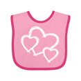 thumbnail image 1 of Inktastic Three White Hearts Boys or Girls Baby Bib, 1 of 4