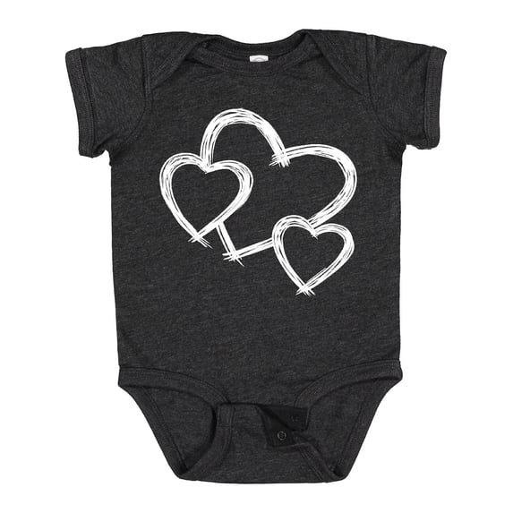 Inktastic Three White Hearts Boys or Girls Baby Bodysuit